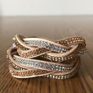 Braided Multi-Jeweled Bracelet.